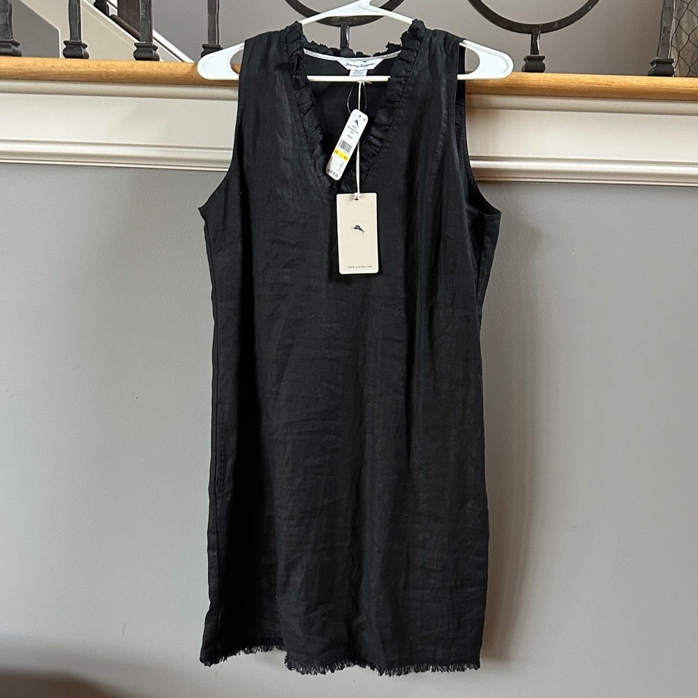 Tommy Bahama Black Ruffle V-Neck Top